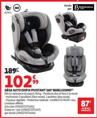 SIÈGE AUTO ISOFIX PIVOTANT 360° BEBELISSIMO