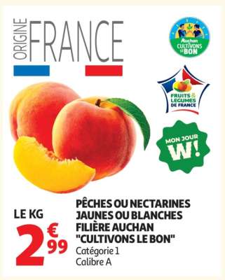 Pêches Ou Nectarines Jaunes Ou Blanches