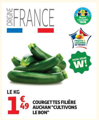 Courgettes Filière Auchan "Cultivons Le Bon"