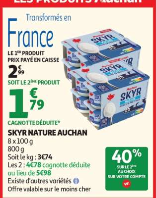 Skyr Nature Auchan