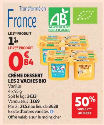 CRÈME DESSERT LES 2 VACHES BIO