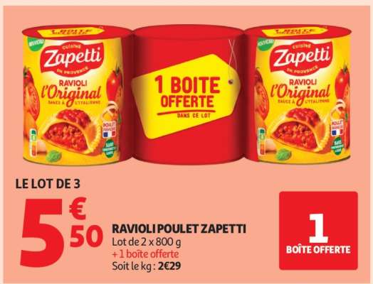 RAVIOLI POULET ZAPETTI