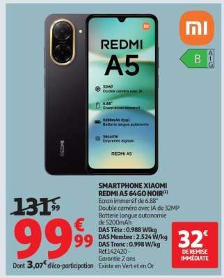 SMARTPHONE XIAOMI REDMI A5 64GO NOIR