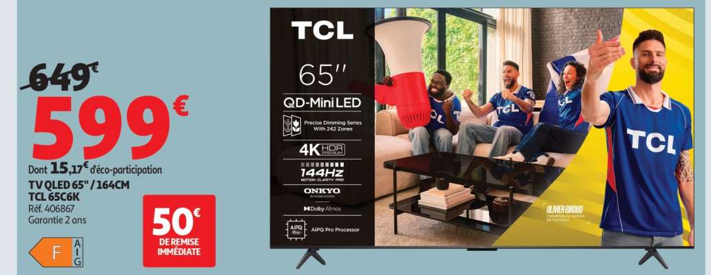 TV QLED 65" / 164CM TCL 65C6K