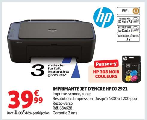 IMPRIMANTE JET D'ENCRE HP DJ 2921