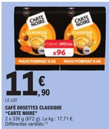 CAFÉ DOSETTES CLASSIQUE "CARTE NOIRE"
