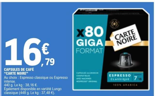 Capsules De Café Carte Noire
