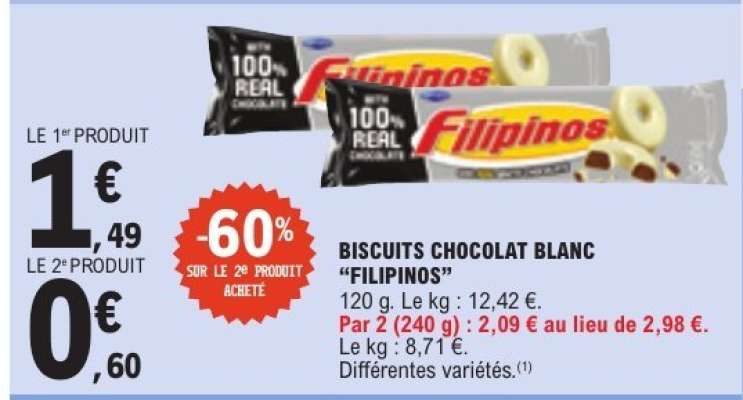 BISCUITS CHOCOLAT BLANC “FILIPINOS”