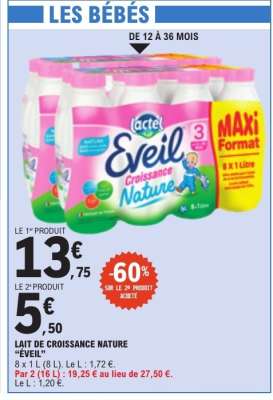 Lait de Croissance Nature 'Eveil'