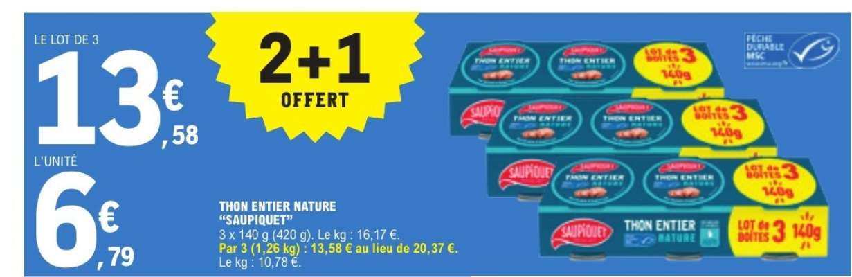 Thon Entier Nature Saupiquet