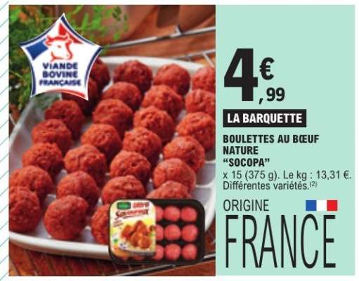 BOULETTES AU BŒUF NATURE “SOCOPA”