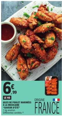 Ailes de poulet marinées à la mexicaine "Saveur d'été"