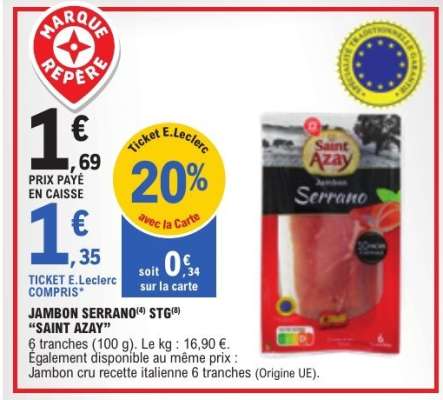 JAMBON SERRANO STG "SAINT AZAY"