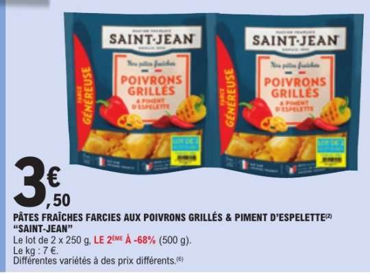 PÂTES FRAÎCHES FARCIES AUX POIVRONS GRILLÉS & PIMENT D'ESPELETTE "SAINT-JEAN"