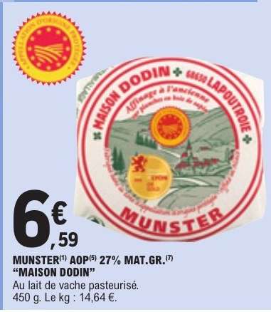 MUNSTER AOP 27% MAT.GR. 'MAISON DODIN'