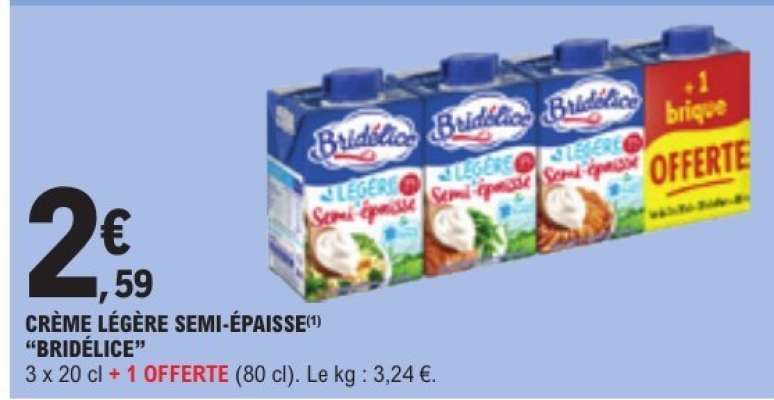 Crème Légère Semi-Épaisse Bridélice