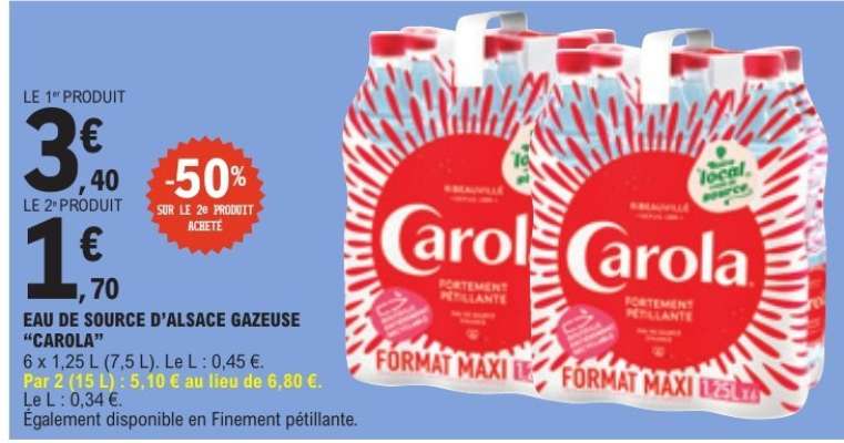 Eau de Source d'Alsace Gazeuse 'Carola'