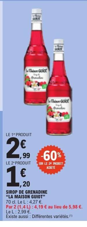 SIROP DE GRENADINE "LA MAISON GUIOT"