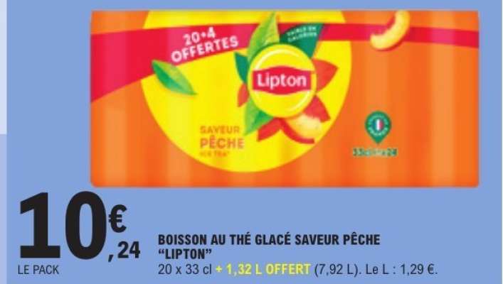 BOISSON AU THÉ GLACÉ SAVEUR PÊCHE “LIPTON”
