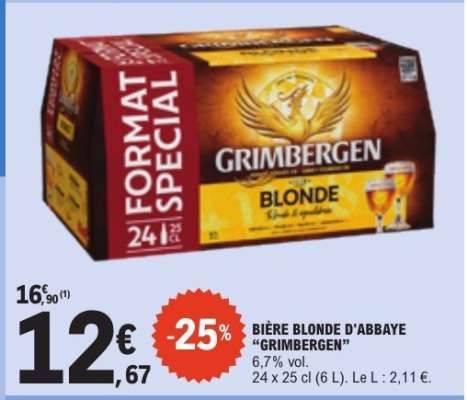 BIÈRE BLONDE D'ABBAYE 'GRIMBERGEN'