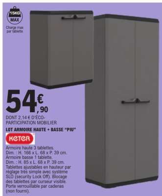 LOT ARMOIRE HAUTE + BASSE “PIU”