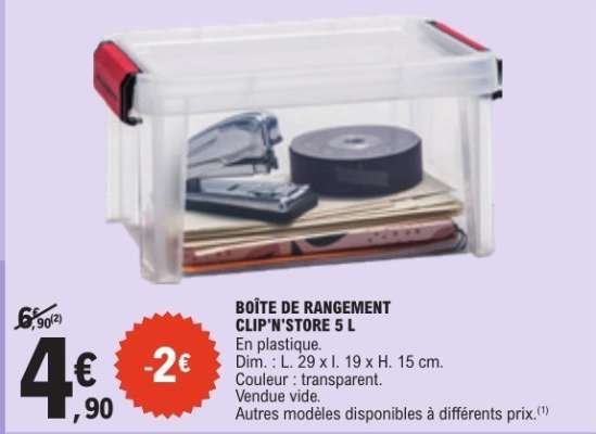 BOÎTE DE RANGEMENT CLIP'N'STORE 5 L