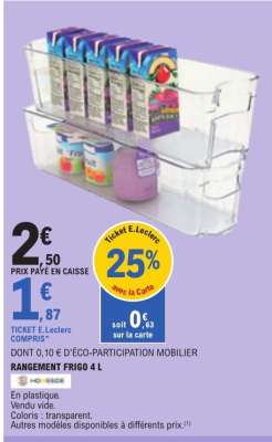 RANGEMENT FRIGO 4 L