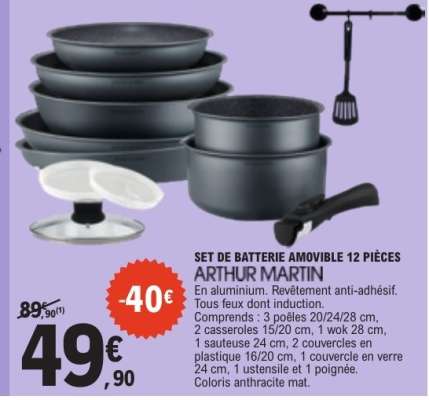 SET DE BATTERIE AMOVIBLE 12 PIÈCES ARTHUR MARTIN