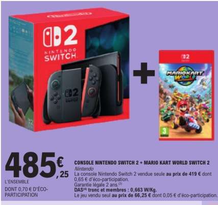 CONSOLE NINTENDO SWITCH 2 + MARIO KART WORLD SWITCH 2