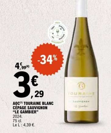 AOC Touraine Blanc Cépage Sauvignon "Le Gambier"