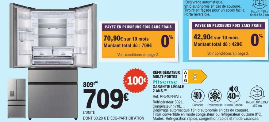 Réfrigérateur Multi-Portes Hisense