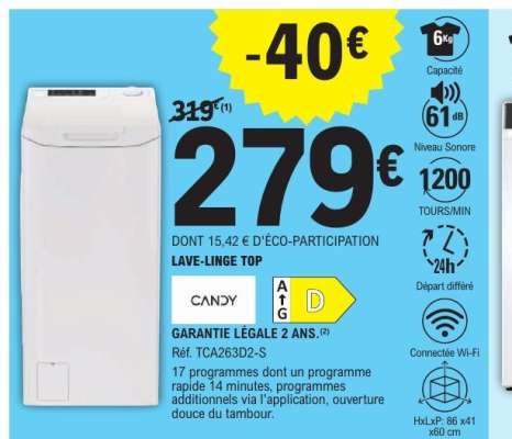 Lave linge top*