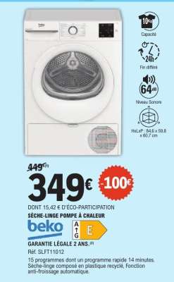 SÈCHE-LINGE POMPE À CHALEUR
