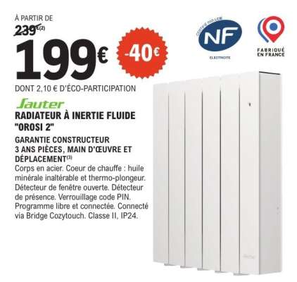 RADIATEUR À INERTIE FLUIDE "OROSI 2"