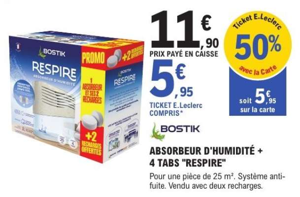 ABSORBEUR D'HUMIDITÉ + 4 TABS "RESPIRE"