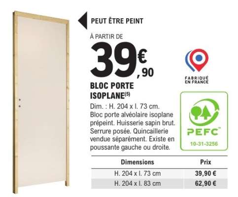BLOC PORTE ISOPLANE