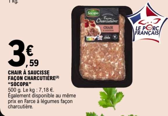 Chair à saucisse façon charcutière 'Socopa'