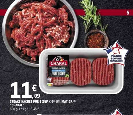 STEAKS HACHÉS PUR BŒUF X 6