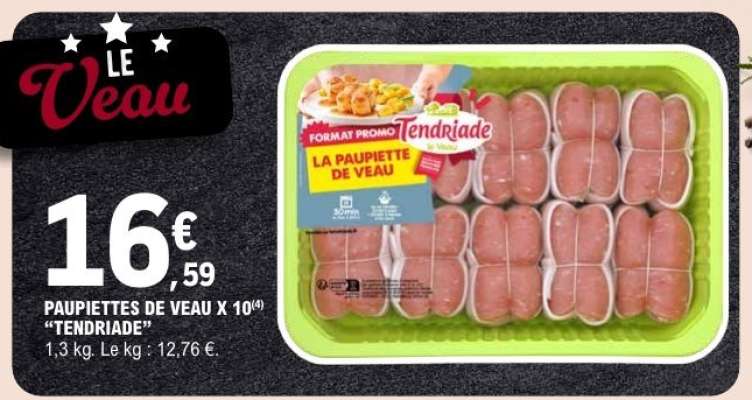 PAUPIETTES DE VEAU X 10 "TENDRIADE"