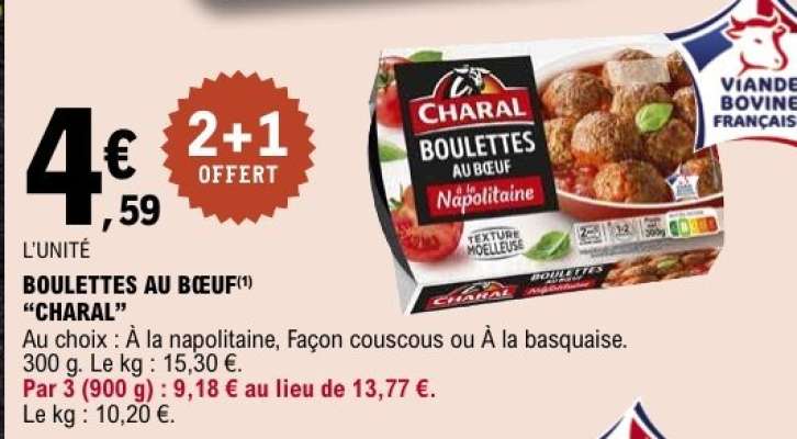 BOULETTES AU BŒUF "CHARAL"