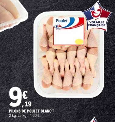 Pilons de poulet blanc