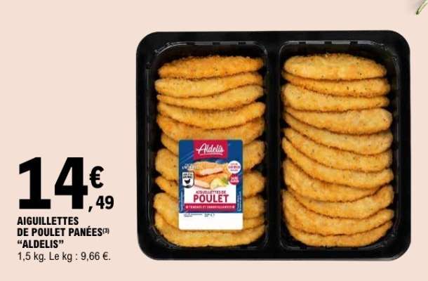 AIGUILLETTES DE POULET PANÉES "ALDELIS"