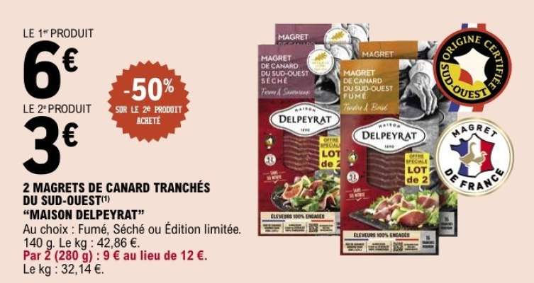 2 MAGRETS DE CANARD TRANCHÉS DU SUD-OUEST 'MAISON DELPEYRAT'