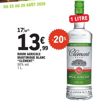 Rhum Agricole Martinique Blanc “Clément”