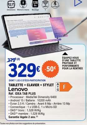 Tablette + Clavier + Stylet Lenovo