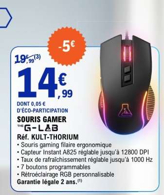 SOURIS GAMER THE G-LAB Réf. KULT-THORIUM
