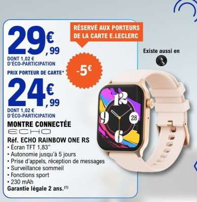 MONTRE CONNECTÉE ECHO RAINBOW ONE RS