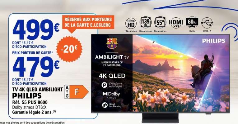 TV 4K QLED AMBILIGHT PHILIPS