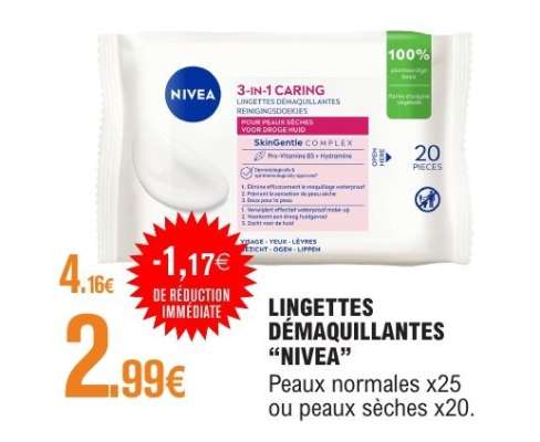 LINGETTES DÉMAQUILLANTES “NIVEA”