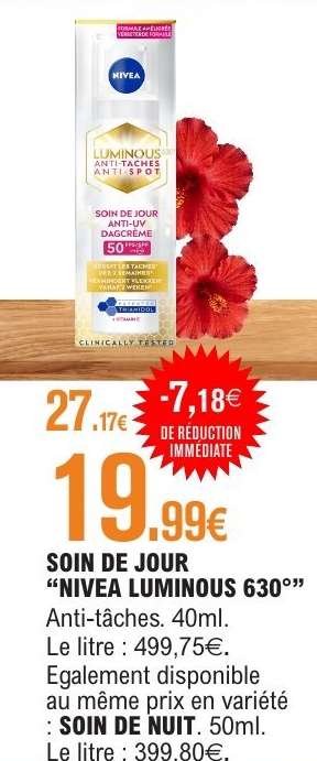 SOIN DE JOUR “NIVEA LUMINOUS 630”